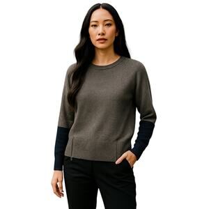 Eileen Fisher Yak & Merino Wool Long Sleeve Sweater Brown Size XS